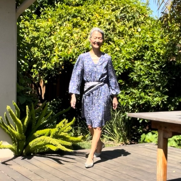 Blue flower midi dress - Picture 11 of 12